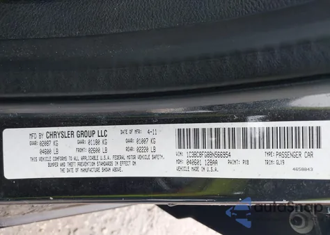 2011 Chrysler 200 S from USA, damaged, VIN 1C3BC8FG8BN566954